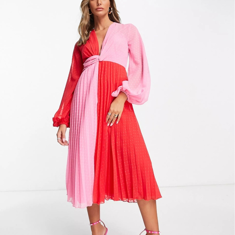 ASOS pink & red XL dress never worn!